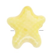Cuentas de cerámica estrella de mar 12x11 mm - Amarillo iridiscente x5