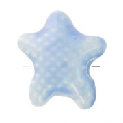 Cuentas de cerámica estrella de mar 12x11 mm - Azul cielo iridiscente x5