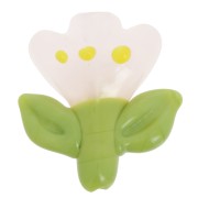 Cuenta de cristal Flor 21,5x20 mm - Rosa claro - Verde x1
