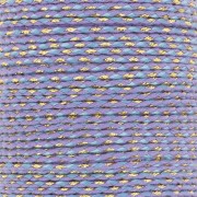 Cordón de algodón trenzado e hilo metálico 1,5 mm - Multi Azul - Violeta - Dorado x1m