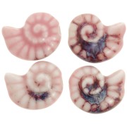 Perla de concha de cerámica 20x16 mm - Rosa claro - Violeta jaspeado x1