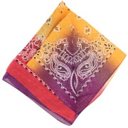 Bandana 100% algodón - Cachemira - Tie and Dye - Rojo - Azafrán - Ciruela x1