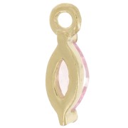 Dije de Lanzadera de 9.5x3mm con Óxido de Circonio - Dorado con Oro Fino - Rosa x1