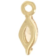 Dije de Lanzadera 9.5x3mm con Óxido de Circonio - Dorado con Oro Fino - Topacio Claro