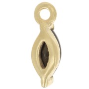 Dije de lanzadera de 9,5x3mm con óxido de circonio - Dorado - Negro x1