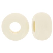 Cuentas de resina opaca 9,5 mm agujero grande - Marfil x10