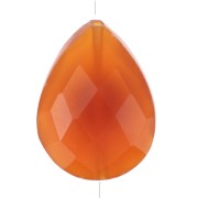 Gota de perla motivo étnico 17x13 mm gema teñida Cornalina Dorado con oro fino x1