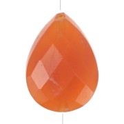 Cuenta gota motivo étnico 14x10 mm gema tintada Cornalina Dorado con oro fino x1