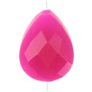 Gota de perla motivo étnico 14x10 mm gema teñida Calcedonia Rosa Dorado x1