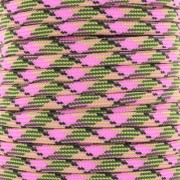 Paracord - Cordón de paracaídas plano de 4 mm - Rosa - Amarillo - Verde x1m