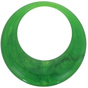 Colgante redondo hueco de resina translúcida 44 mm - Verde jaspeado x1