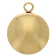 Dije redondo abombado 10 mm - Acero inoxidable 304L Dorado x1