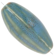 Cuenta con forma de oliva de cerámica rayada 40x20 mm - Azul - Beige - Marrón moteado x1