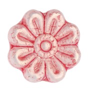 Cuentas flor 18 mm cristal - Alabastro Rojo x4