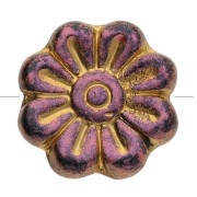 Cuenta de cristal flor 18 mm - Jet Bronze x4