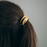 Accesorio para el pelo 110x22 mm con elástico - Acero inoxidable 304L Dorado x1