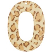 Colgante Acrílico Hueco Oval 47x34 mm - Beige Guepardo - Marrón Claro x1
