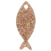 Colgante Pez Acrílico 25x10 mm - Brillo Bronce x1