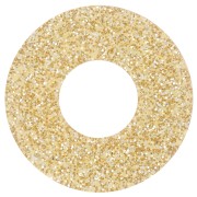 Colgante Donuts Acrílico 20 mm - Dorado Glitter x1