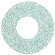 Colgante Donuts acrílico de 20 mm - purpurina escarchada azul x1