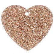 Colgante corazón acrílico 21x18 mm - Brillo bronce x1