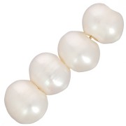 Perlas de agua dulce redondas de 10 mm - agujero grande de 3 mm - Grado A+ - Blanco nacarado x4