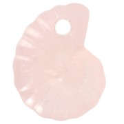 Colgante Concha Espiral 20x16 mm - Cuarzo Rosa x1