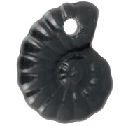 Colgante de concha espiral de 20x16 mm en imitación piedra preciosa - Obsidiana x1