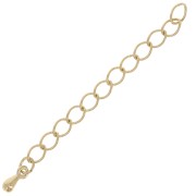 Rombo 60 mm cadena de extensión de malla con gota pequeña - 3 micras chapado en oro x1