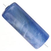 Cuentas tubo rectas 20x8 mm en acrílico translúcido - Azul oscuro jaspeado x10