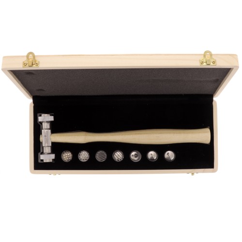 Martillo y 9 terminales para texturizar el metal x1