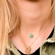 Gota de perla facetada - briolette plano 12x10 mm imitación gema - Hydro Peridot