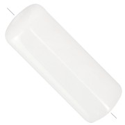 Cuentas de tubo rectas 20x8 mm en acrílico translúcido - Blanco jaspeado x10