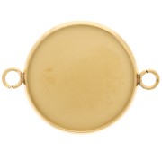 Entrepieza engarzada para cabujón de fondo plano de 20 mm - Acero inoxidable 304L Dorado x1