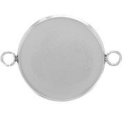 Entrepieza engarzada para cabujón de fondo plano de 20 mm - Acero inoxidable 304L x1
