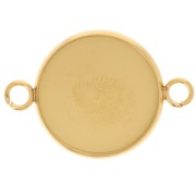 Entrepieza engarzada para cabujón de fondo plano de 16 mm - Acero inoxidable 304L Dorado x1