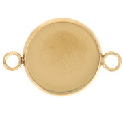 Entrepieza engarzada para cabujón de fondo plano de 14 mm - Acero inoxidable 304L Dorado x1