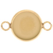 Entrepieza engarzada para cabujón de fondo plano de 12 mm - Acero inoxidable 304L Dorado x1