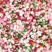 Preciosa Cuentas de rocalla 11/0 2 mm - Mix Blanco - Rosa - Verde x20g