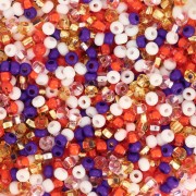 Preciosa Cuentas de rocalla 11/0 2 mm - Mix Blanco - Naranja - Violeta x20g