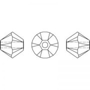 PureCrystal 5328 Peonzas de cristal de 8 mm - Crystal Silver Shade x6