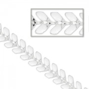 Cadena en espiga de resina epoxi 6,3 mm Plateado blanco x 20cm