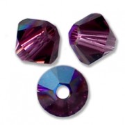 Peonzas de cristal Swarovski 5328 4 mm Amatista Brillo x50