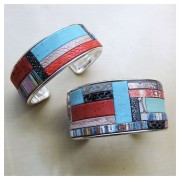 Base pulsera latón con reboren curvado 37 mm plateado x1