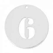 Colgante cifra 6 - 20 mm de Plata Ley x1
