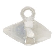 Dije de punta de piedra preciosa facetada 9x10.5 mm - Piedra de luna - Plateado 925 x1