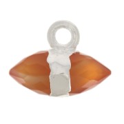 Dije de piedra preciosa facetada 9x10,5 mm - Ágata roja - Plata 925