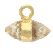 Dije de piedra preciosa facetada de 9x10,5 mm - Citrino - Dorado con oro fino