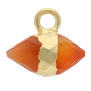 Dije de Cornalina facetada 9x10.5mm - Dorado con oro fino