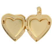 Colgante portafotos corazón 23x19,5 mm - motivo arabesco - chapado en oro de 3 micras x1